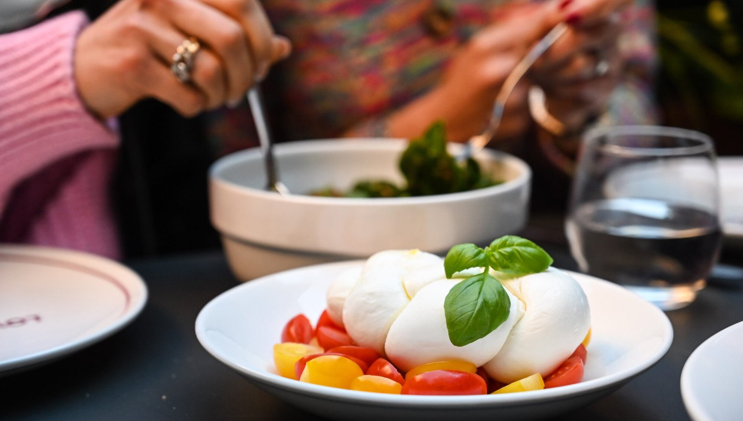 Freshly served mozzarella.