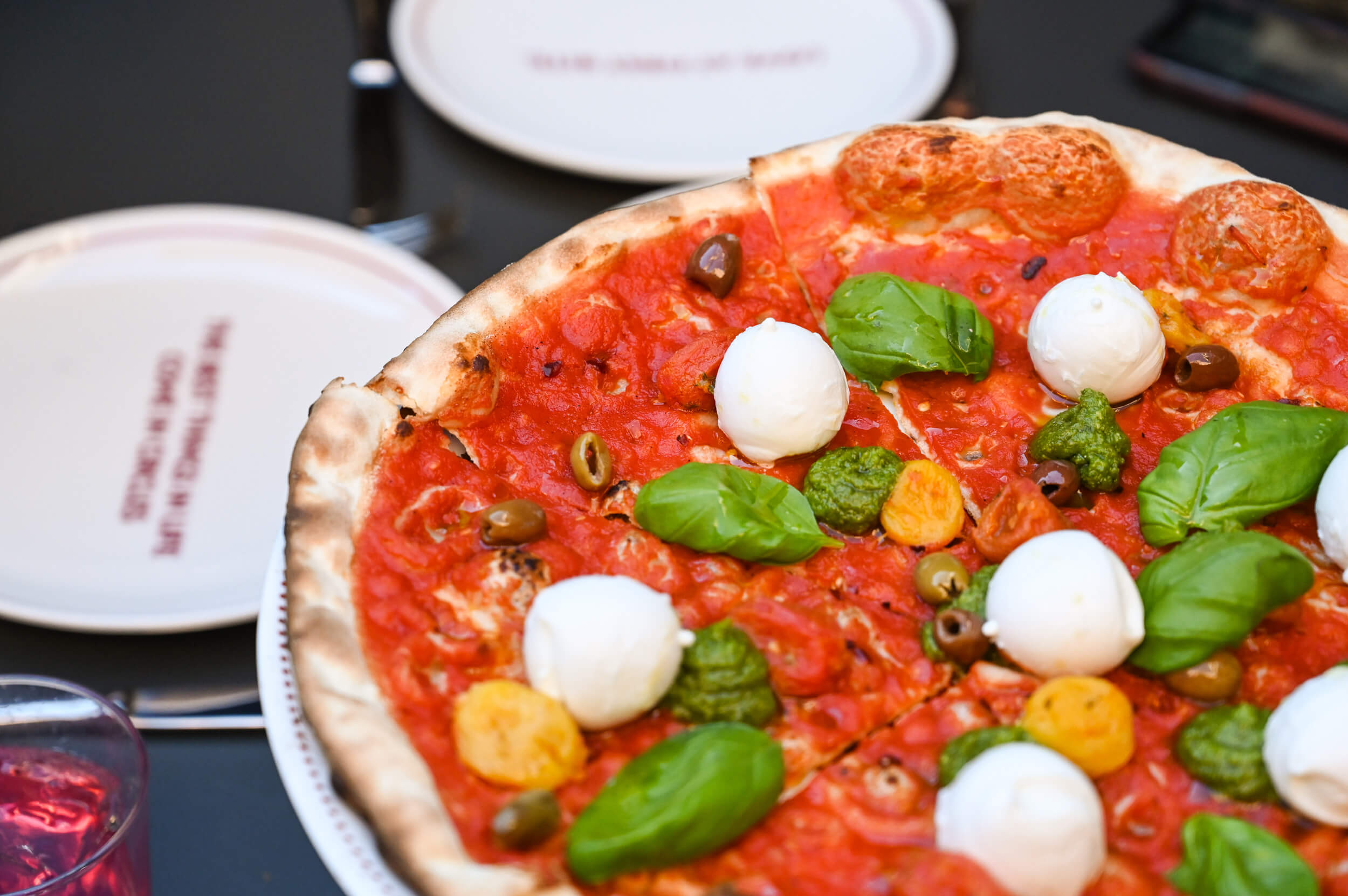 Close up shot of pizza